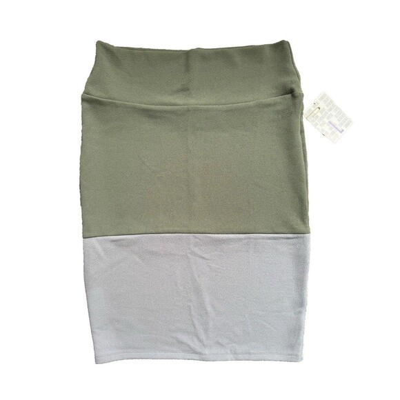 NWT LulaRoe Cassie Skirt Size L Gray Green Pencil Straight Skirt - Picture 2 of 8